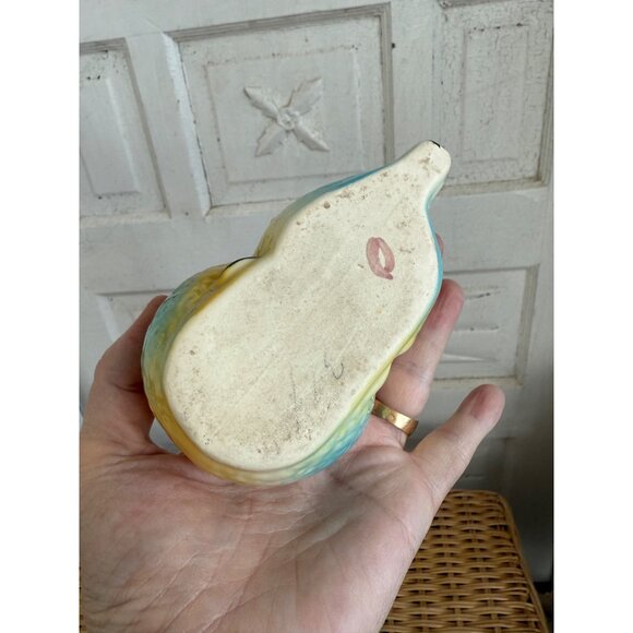 Vintage 40's Shawnee Lamb/sheep Planter Vase Yellow and Blue - Picture 4 of 10